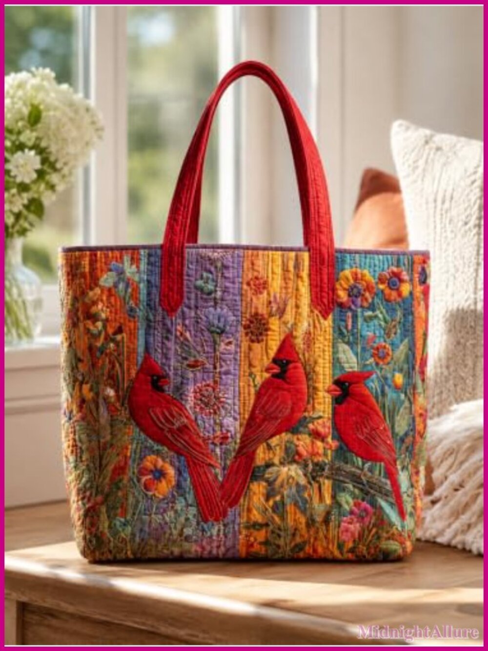 Quilted Tote Bag Lightweight Large Capacity Foldable Travel Tote